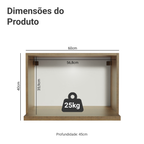 Armário Aéreo 60 cm Nicho para Microondas e Forno Elétrico Rustic Madesa