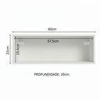 Armário Aéreo com Nicho Aberto 60cm Branco Emilly Madesa