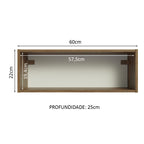 Armário Aéreo com Nicho Aberto 60cm Rustic Emilly Madesa