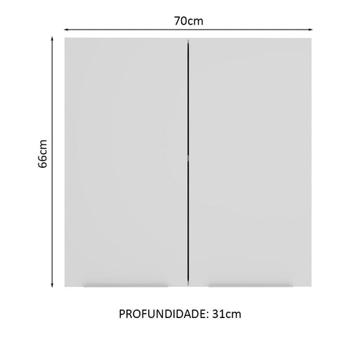 Armário Aéreo 70 cm 2 Portas Branco Stella Madesa