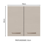 Armário Aéreo 70 cm 2 Portas Branco/Crema Agata Madesa