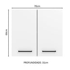 Armário Aéreo Madesa Agata 70 cm 2 Portas Rustic/Branco