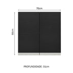 Armário Aéreo 70 cm 2 Portas Rustic/Preto Glamy Madesa