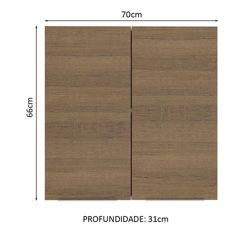 Armário Aéreo 70 cm 2 Portas Branco/Rustic Stella Madesa