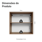 Armário Aéreo 70 cm 2 Portas Rustic/Verde Vik Madesa