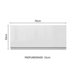 Armário Aéreo 100% MDF 70 cm 1 Porta Basculante Frente Branco Brilho Acordes Madesa