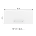 Armário Aéreo de Cozinha Madesa Agata 70 cm 1 Porta Basculante Branco