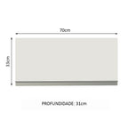 Armário Aéreo de Cozinha Madesa Glamy 70 cm 1 Porta Basculante Branco
