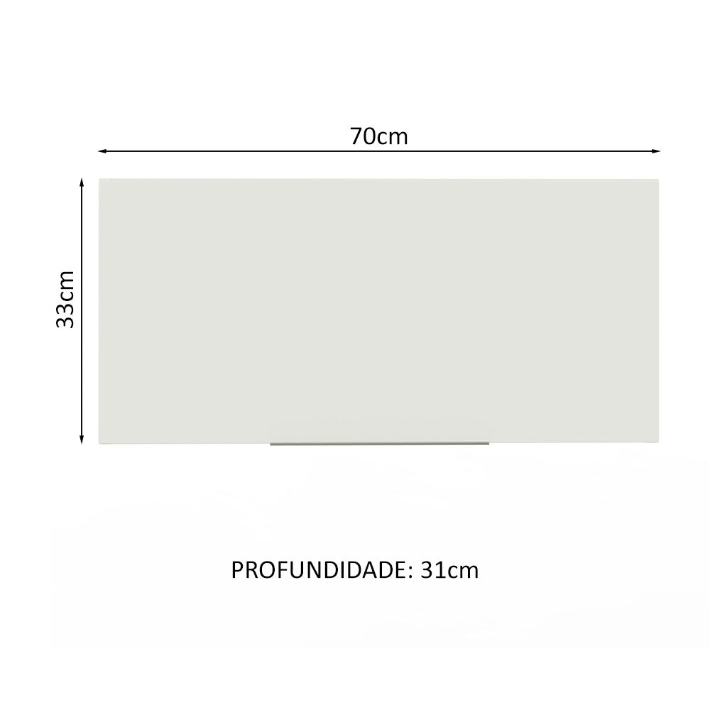Armário Aéreo de Cozinha Madesa Stella 70 cm 1 Porta Basculante Branco