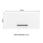 Armário Aéreo de Cozinha Madesa Agata 70 cm 1 Porta Basculante Rustic/Branco