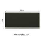 Armário Aéreo de Cozinha Madesa Glamy 70 cm 1 Porta Basculante Branco/Preto