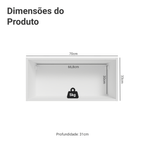 Armário Aéreo 70 cm 1 Porta Branco/Preto Lux Madesa