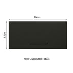 Armário Aéreo de Cozinha Madesa Agata 70 cm 1 Porta Basculante Rustic/Preto