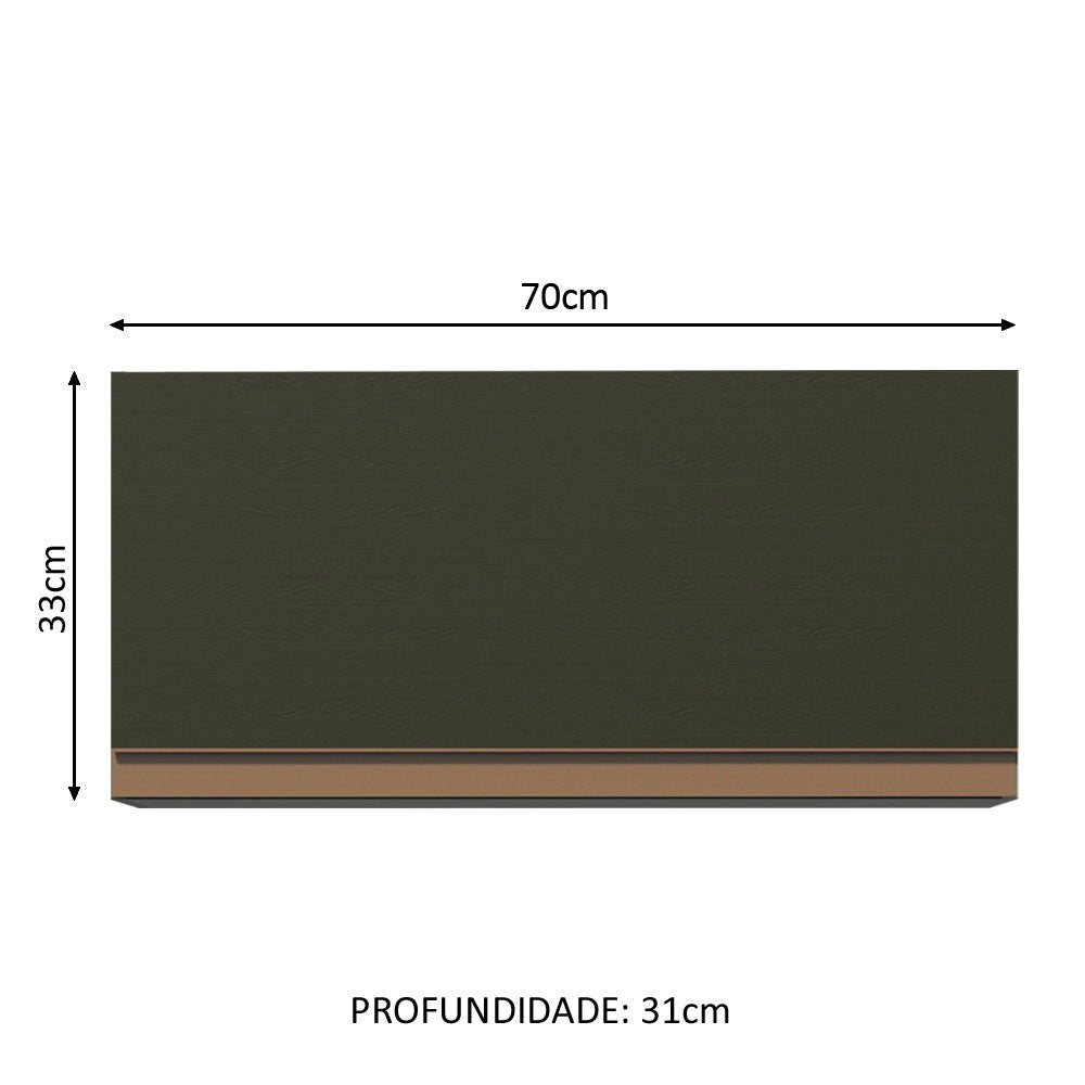 Armário Aéreo Madesa Reims 70 cm 1 Porta Preto