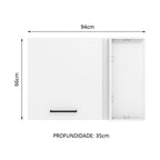 Armário Aéreo de Canto Madesa Agata 1 Porta - Branco