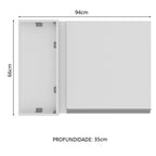 Armário Aéreo de Canto Madesa Glamy 1 Porta Branco