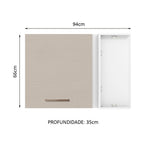 Armário Aéreo de Canto 1 Porta Branco/Crema Agata Madesa