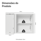 Armário Aéreo de Canto 1 Porta Branco/Crema Vik Madesa