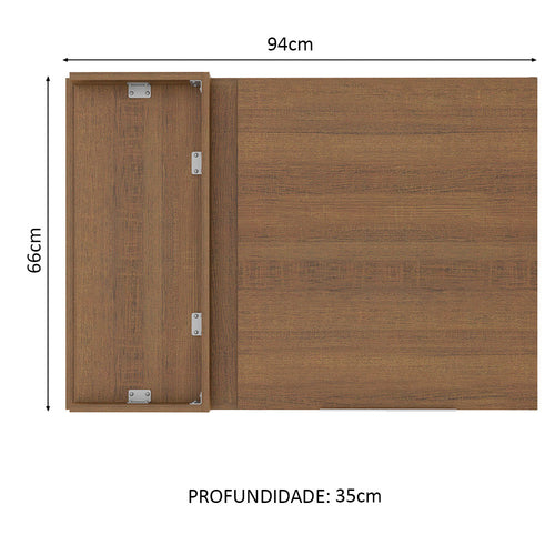 Armário Aéreo de Canto Madesa Stella 1 Porta Rustic