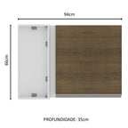 Armário Aéreo de Canto Madesa Acordes 100% MDF 1 Porta Branco/Rustic