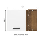 Armário Aéreo de Canto Madesa Agata 1 Porta Rustic/Branco