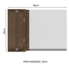 Armário Aéreo de Canto Madesa Glamy 1 Porta Rustic/Branco