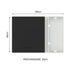 Armário Aéreo de Canto Madesa Agata 1 Porta Branco/Preto