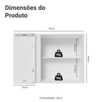 Armário Aéreo de Canto 1 Porta Branco/Preto Vik Madesa
