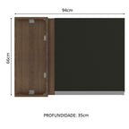 Armário Aéreo de Canto Madesa Glamy 1 Porta Rustic/Preto