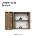 Armário Aéreo de Canto 1 Porta Rustic/Preto Vik Madesa