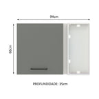 Armário Aéreo de Canto Madesa Agata 1 Porta Branco/Cinza