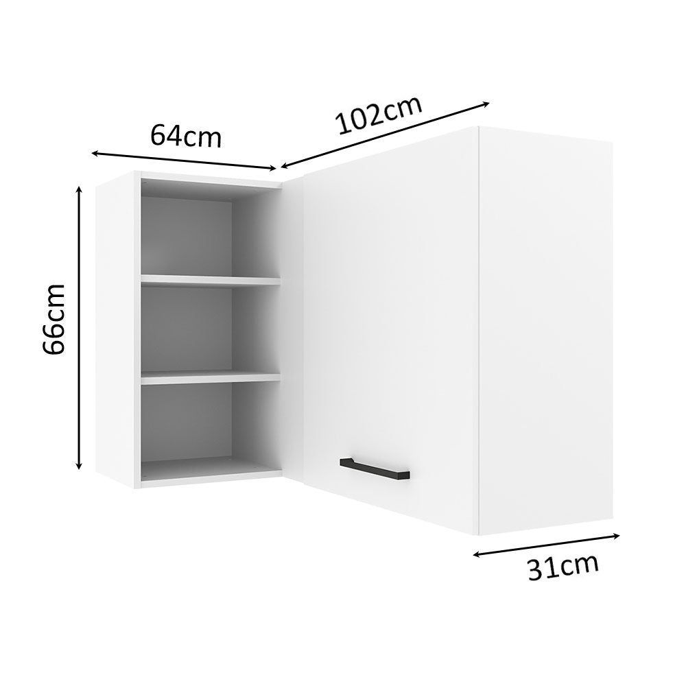 Armário Aéreo de Canto Madesa Agata 1 Porta para linha de 60 cm de profundidade Branco