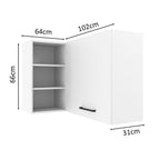 Armário Aéreo de Canto Madesa Agata 1 Porta para linha de 60 cm de profundidade Branco