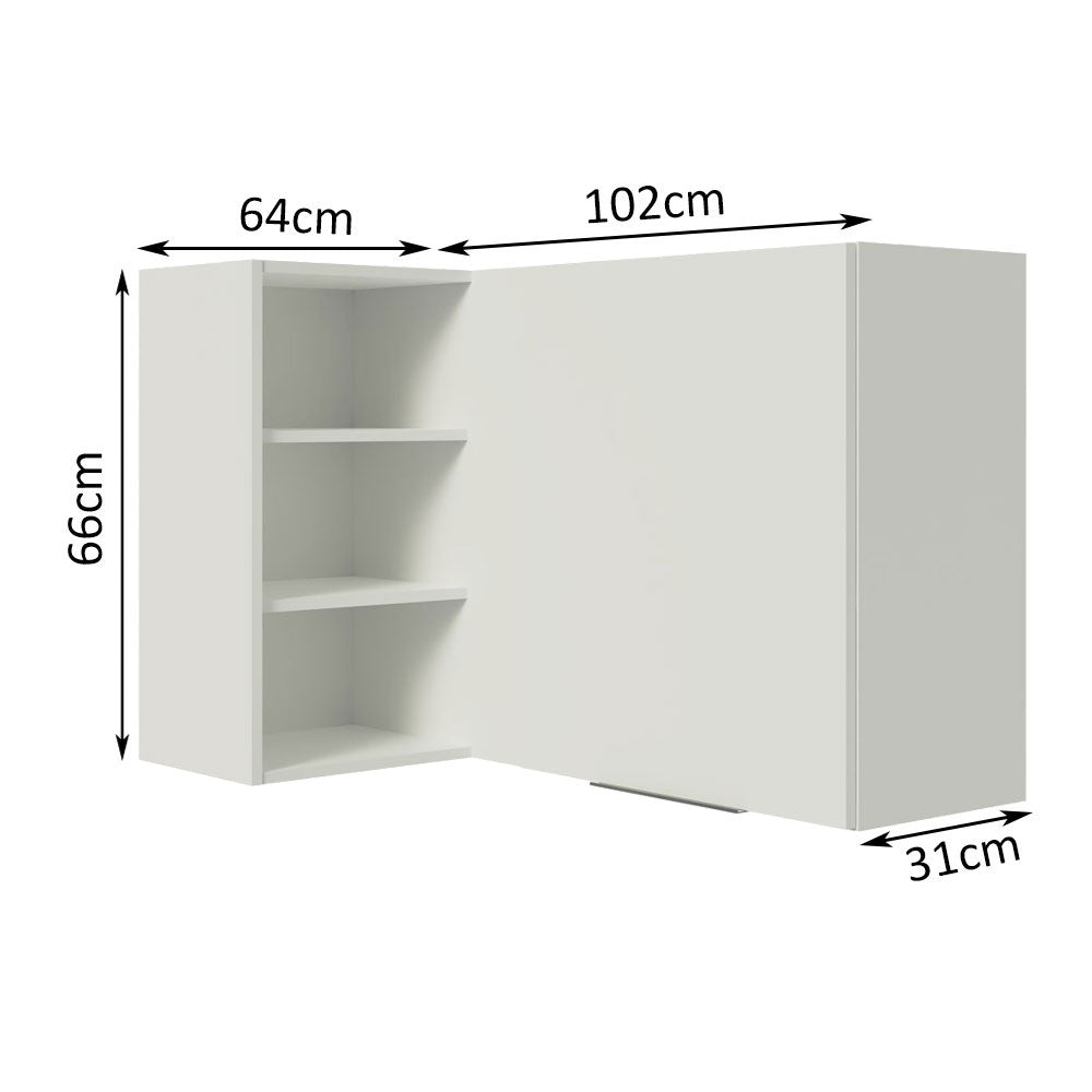 Armário Aéreo de Canto Madesa Stella 1 Porta para linha de 60 cm de profundidade Branco