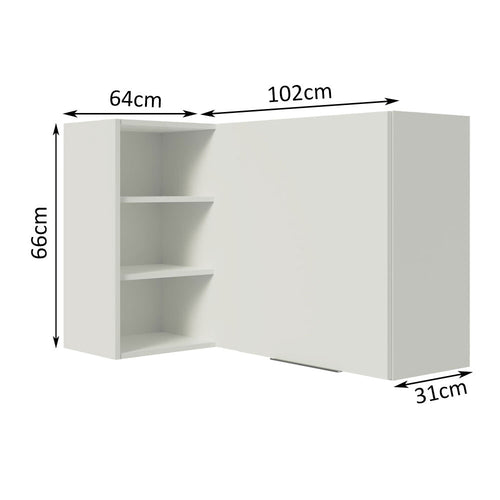 Armário Aéreo de Canto Madesa Stella 1 Porta para linha de 60 cm de profundidade Branco