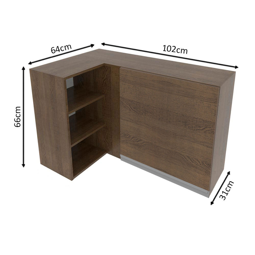 Armário Aéreo de Canto Madesa Glamy 1 Porta para linha de 60 cm de profundidade Rustic