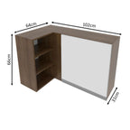 Armário Aéreo de Canto Madesa Glamy 1 Porta para linha de 60 cm de profundidade Rustic/Branco