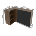 Armário Aéreo de Canto Madesa Glamy 1 Porta para linha de 60 cm de profundidade Rustic/Preto