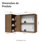 Armário Aéreo de Canto Para Linha 60 cm de Profundidade Rustic/Verde Vik Madesa