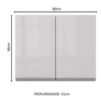 Armário Aéreo Madesa Acordes 100% MDF 80 cm 2 Portas Branco Brilho