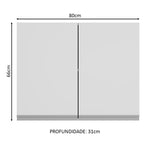 Armário Aéreo Madesa Glamy 80 cm 2 Portas Branco