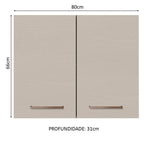 Armário Aéreo 80 cm 2 Portas Branco/Crema Agata Madesa