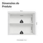 Armário Aéreo 80 cm 2 Portas Branco/Crema Vik Madesa