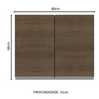 Armário Aéreo Madesa Acordes 100% MDF 80 cm 2 Portas Branco/Rustic
