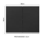 Armário Aéreo 100% MDF 80 cm 2 Portas Branco/Preto Acordes Madesa