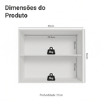 Armário Aéreo de Cozinha 2 Portas 80 cm Branco/Preto Vidro Reflecta Bronze Vinil Madesa