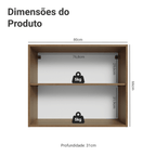 Armário Aéreo 80 cm 2 Portas Rustic/Crema Vik Madesa