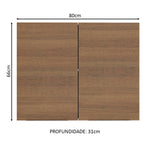 Armário Aéreo Madesa Stella 80 cm 2 Portas Branco/Rustic