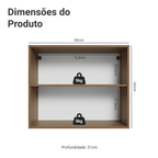 Armário Aéreo 80 cm 2 Portas Rustic/Cinza Vik Madesa