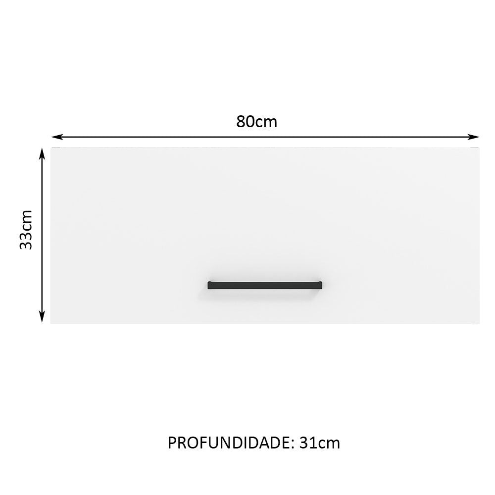 Armário Aéreo Madesa Agata 80 cm 1 Porta Basculante Branco
